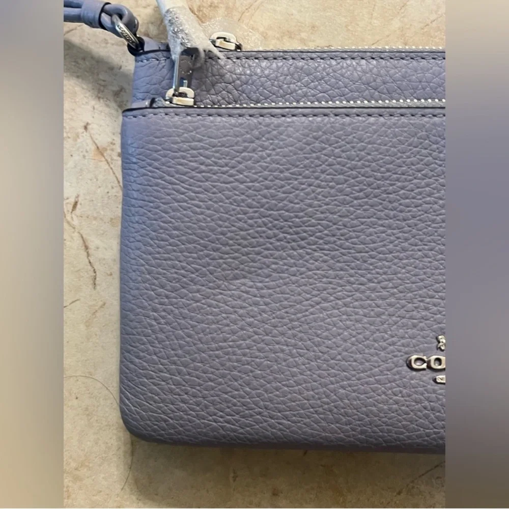Coach Periwinkle Leather Wristlet | Zip Pouch Wallet | New Without Box - Picture 12 of 12
